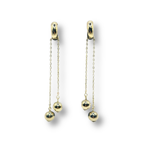 mini hoop earrings w/double chains