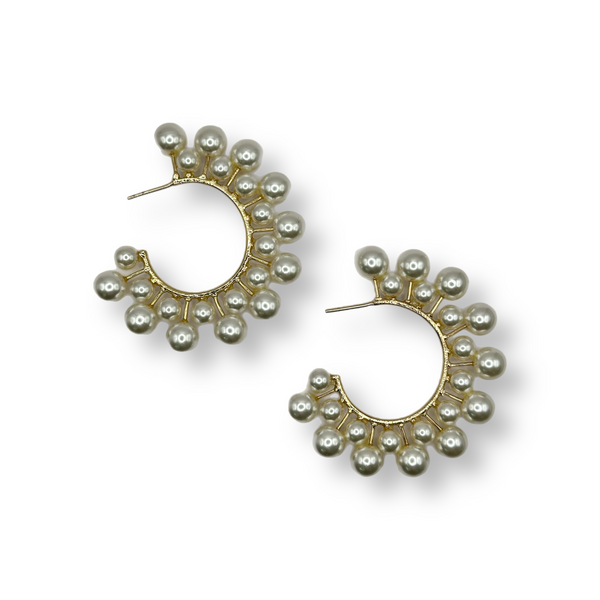 hoop pearl earrings