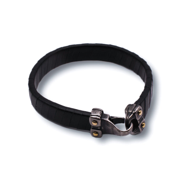 Leather, Iodized Clasp Bracelet