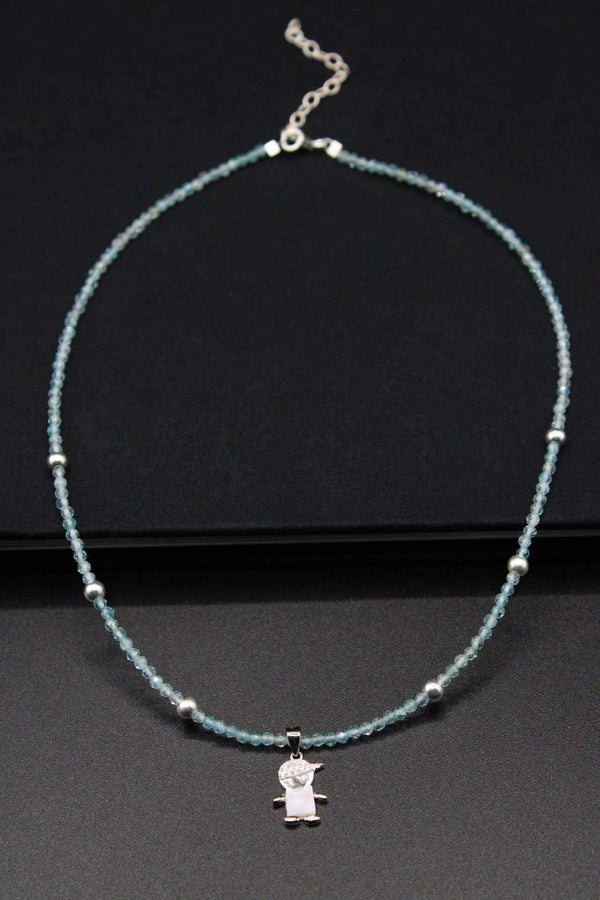 Boy Pendant Blue Topaz Necklace - Rodolfo Lugo Jewels USA