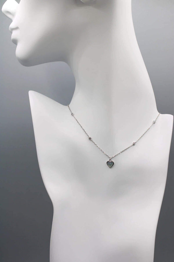 Pearl Heart Charm Chain Necklace - Rodolfo Lugo Jewels USA