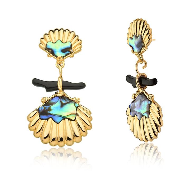 Double Seashell Earrings & Necklace