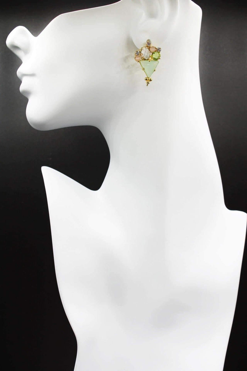 Double Triangle Luxe 2 in 1 Earrings - Rodolfo Lugo Jewels USA