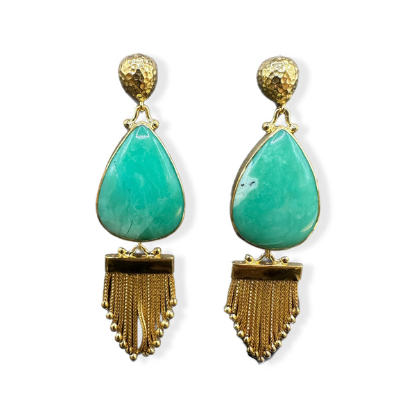 Fringe Crysoprase Earrings