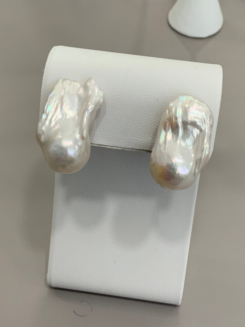 Baroque Pearl Clip Earrings