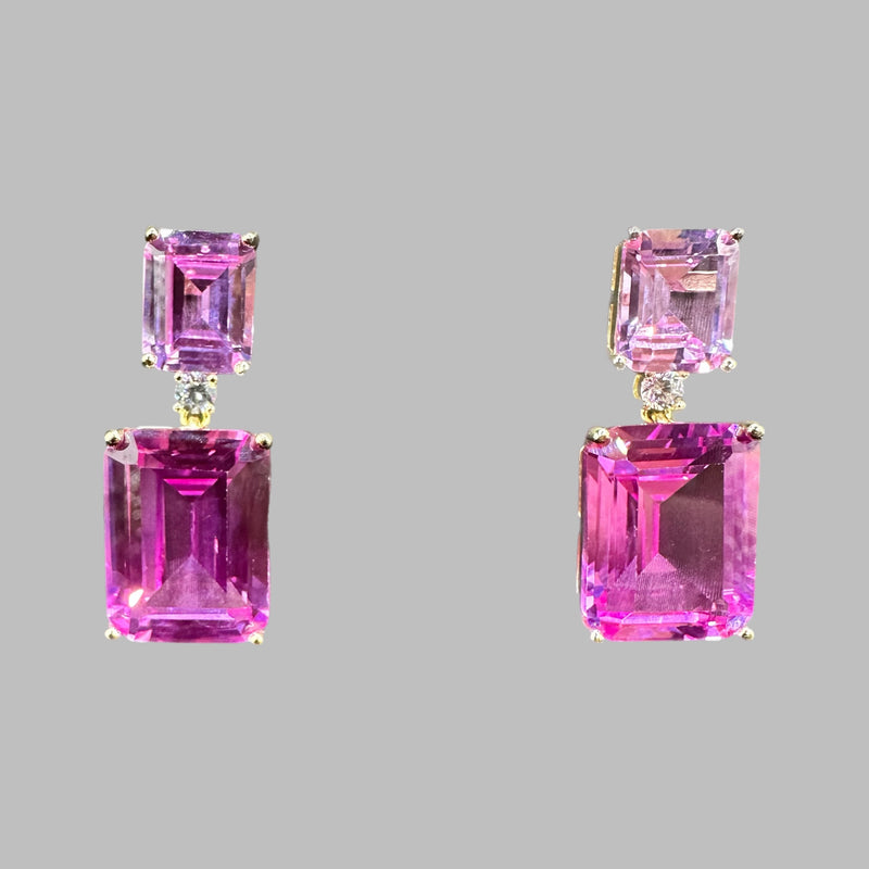 Double Stone Dangle Fancy Earrings