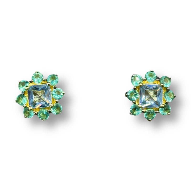 Blue Flower Studs