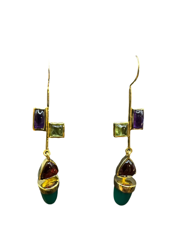 Cabochon Drop Earrings