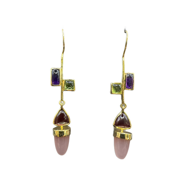 Cabochon Drop Earrings