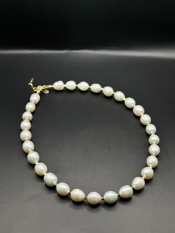 pearl & hematite necklace