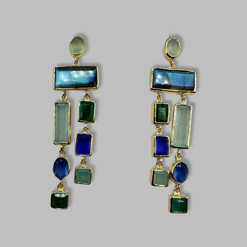 Geometric Multicolor Earrings