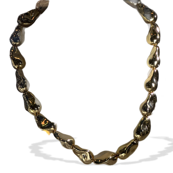 Baroque Shape Golden Necklace Chain