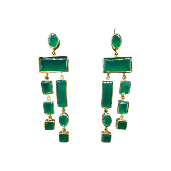 Stages Green Onyx Earrings