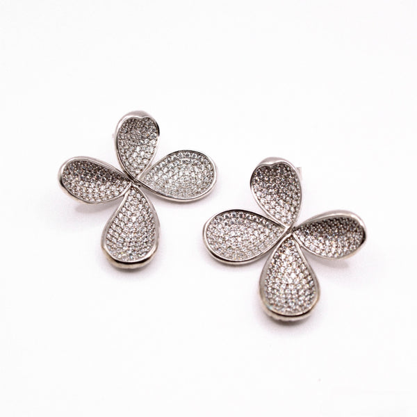 Pave Petals Earrings