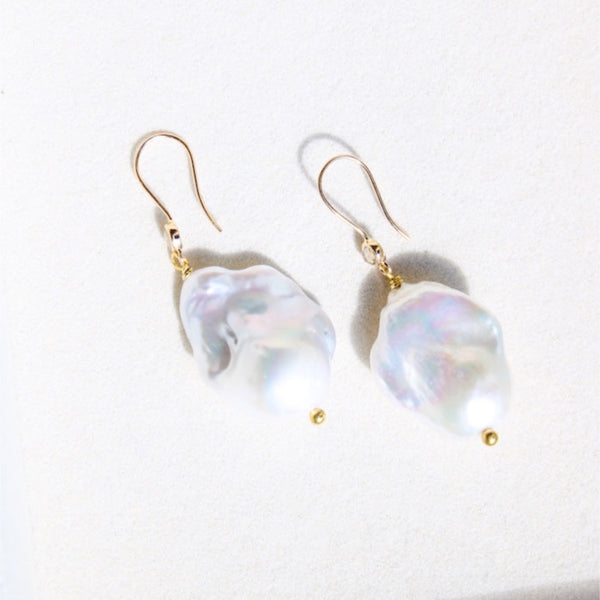 Baroque Pearl & Diamond Earrings