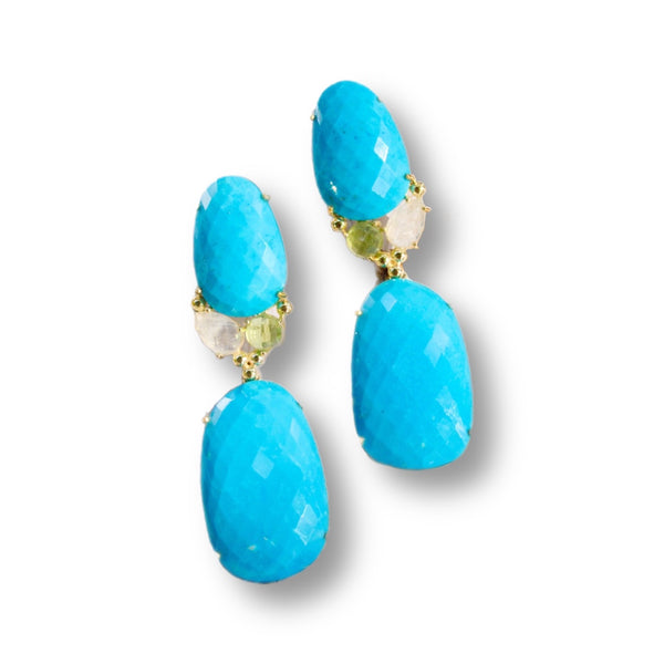 Howlite Turquoise Luxe Earrings