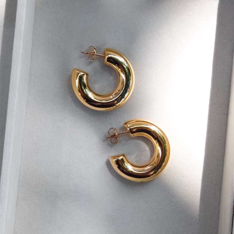 Large, Open Gold Filled C Hoops