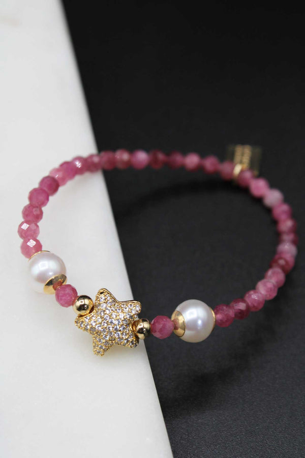 Pave Star Pink Sapphire Bracelet