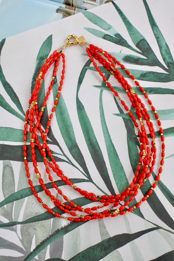 Red Coral Dainty Choker
