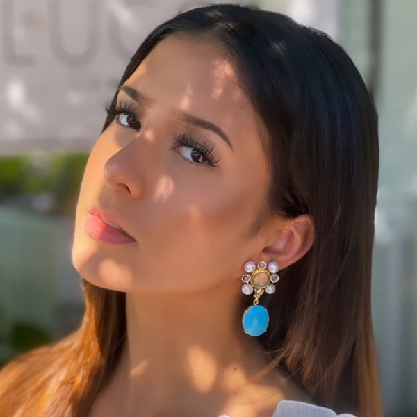 Luxe Royal Turquoise Drop Earrings