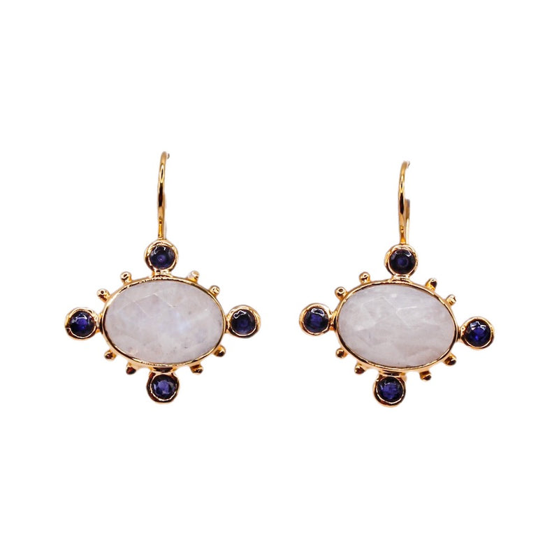Oval Semiprecious Stone Earrings