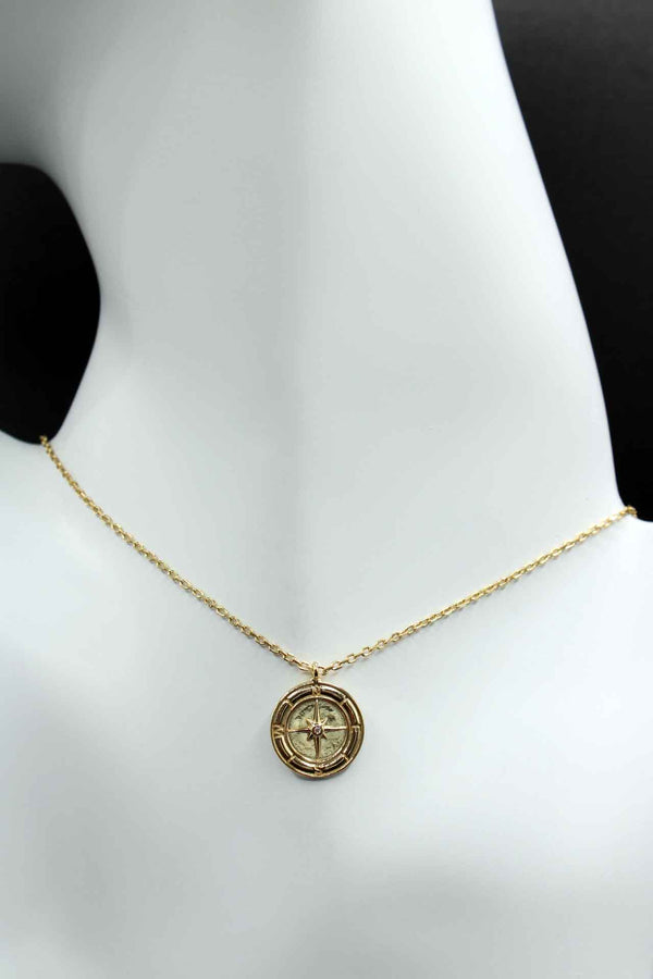 Compass Medal Necklace Chain