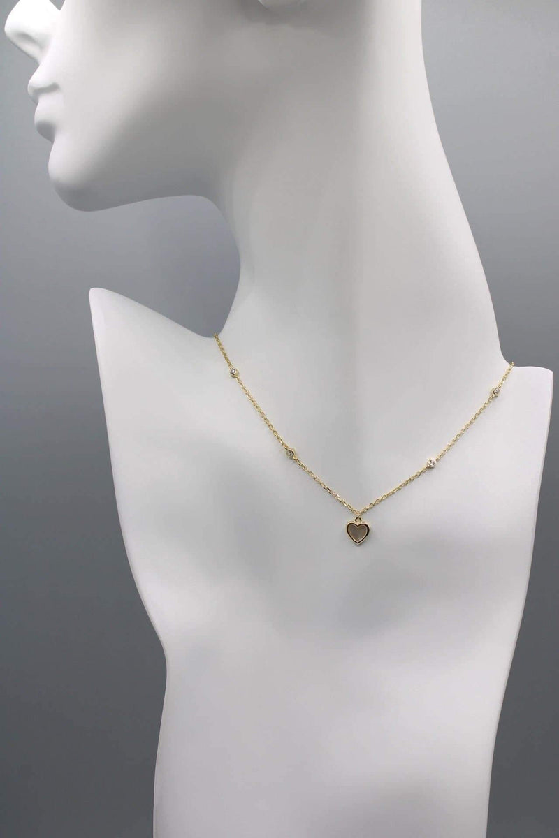 Pearl Heart Charm Chain Necklace - Rodolfo Lugo Jewels USA