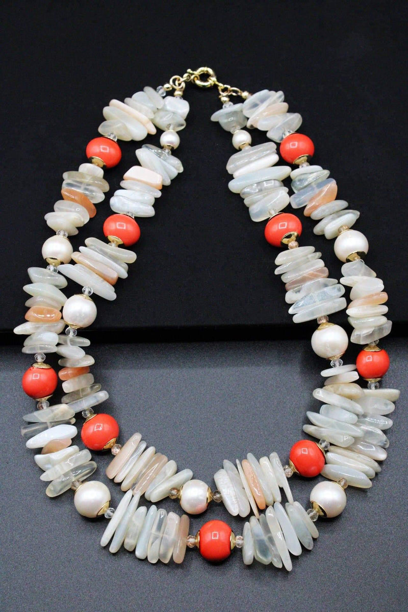 Coral Moon Necklace - Rodolfo Lugo Jewels USA