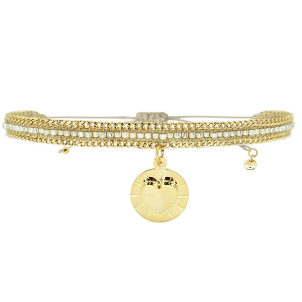 Miyuki, Gold Chain and Charm Bracelet