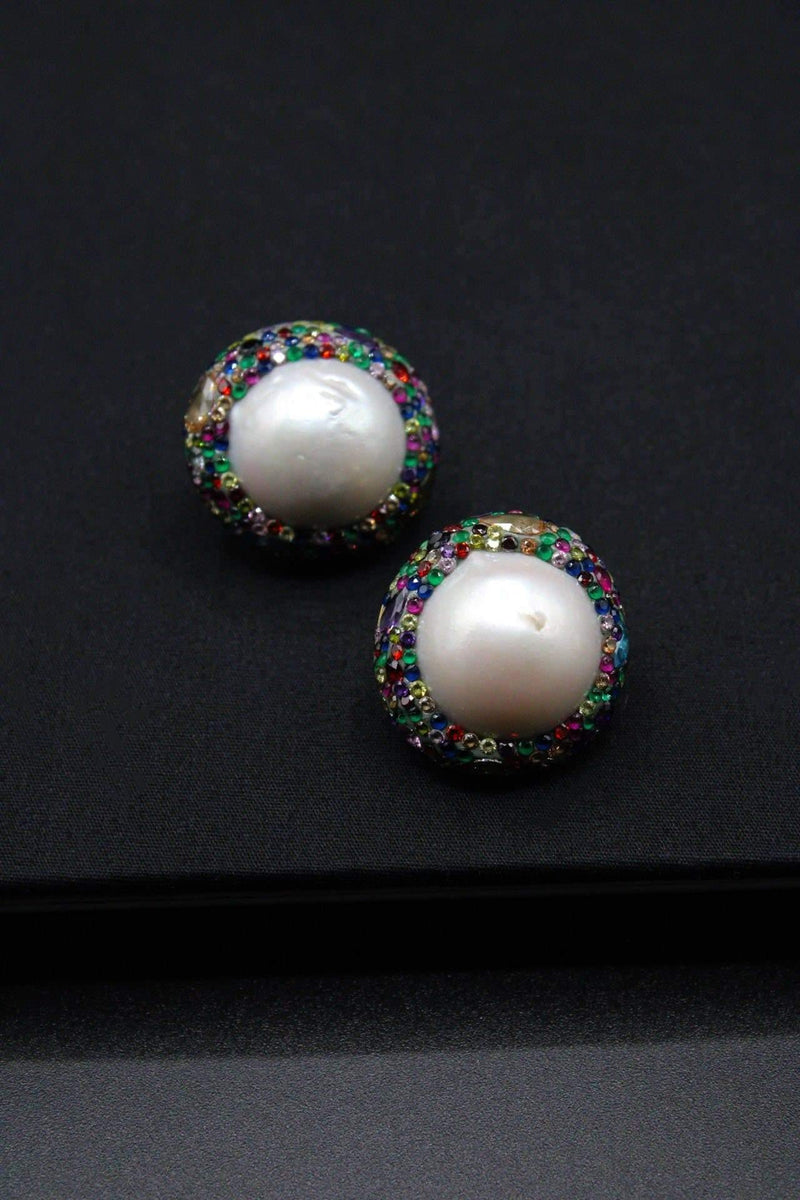 Baroque Stud Earrings - Rodolfo Lugo Jewels USA