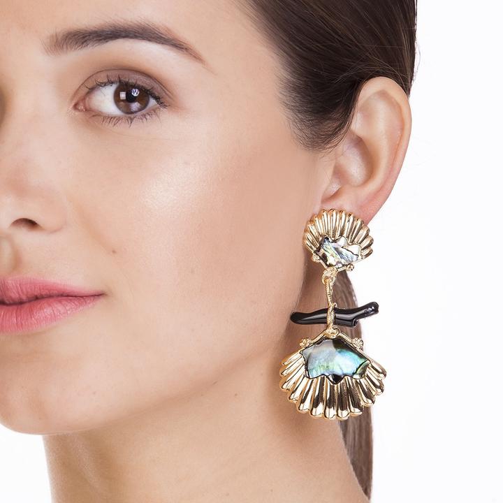 Double Seashell Earrings & Necklace