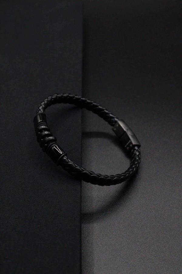 Black Interwoven Design Bracelet - Rodolfo Lugo Jewels USA