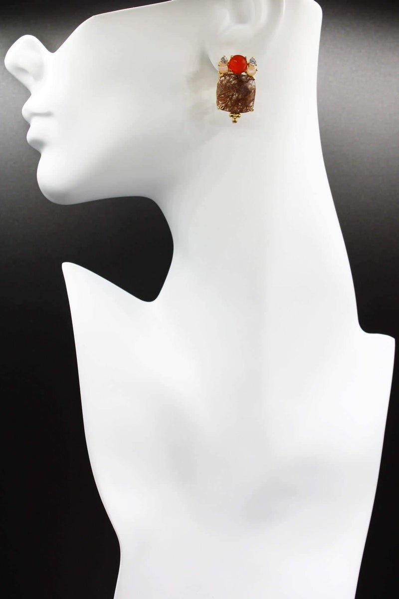 Terracota Luxe 2 in 1 Earrings - Rodolfo Lugo Jewels USA