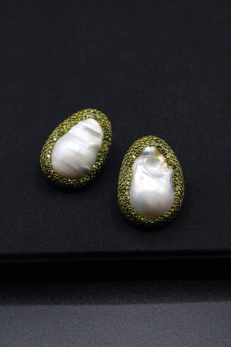 Baroque Stud Earrings - Rodolfo Lugo Jewels USA